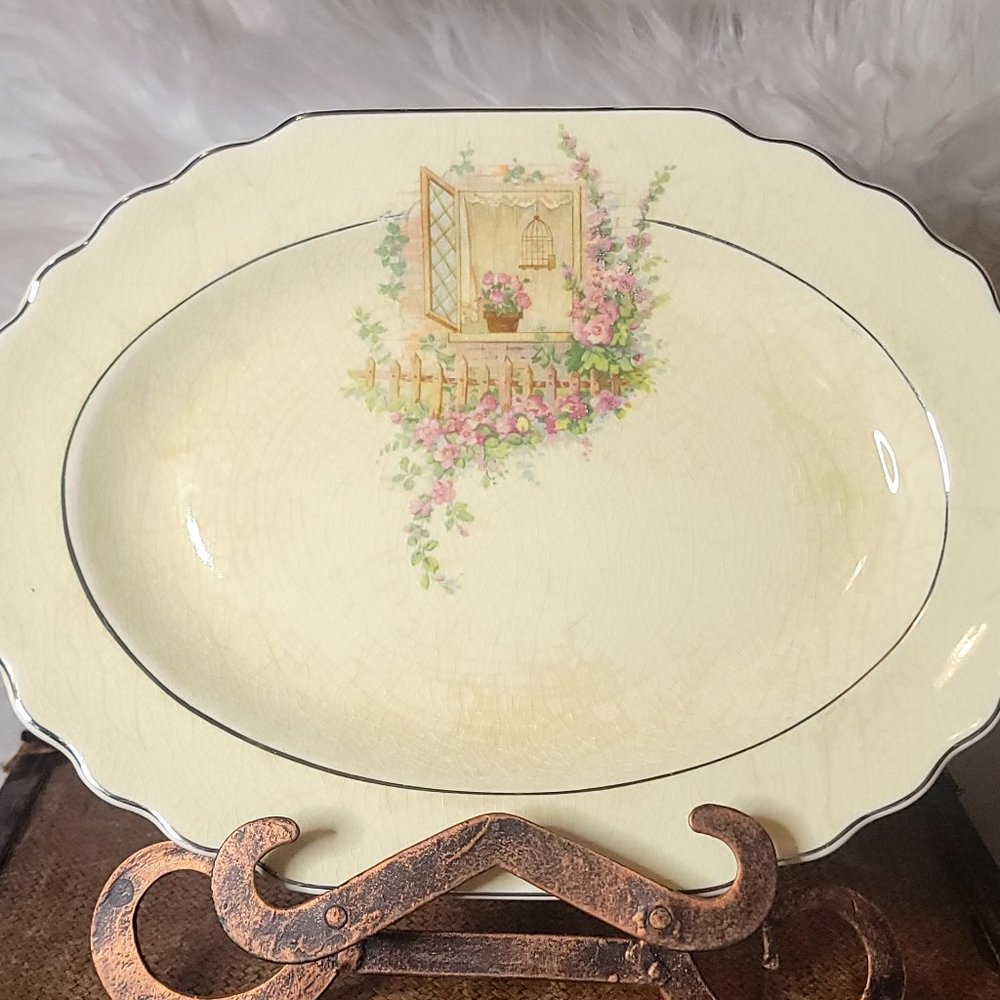 Vintage 1930's WS GEORGE BREAKFAST NOOK (Canarytone LIDO) Oval Serving Platter